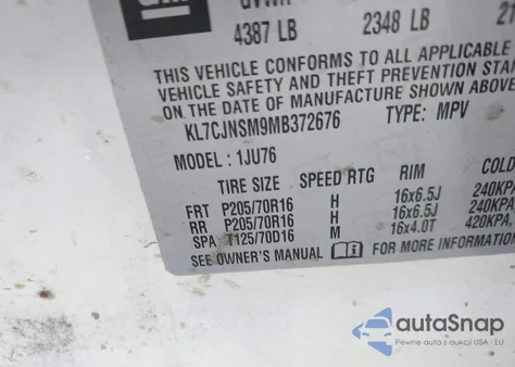 2021 Chevrolet Trax Awd Ls from USA, damaged, VIN KL7CJNSM9MB372676